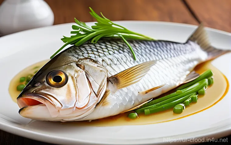 광동요리 특징 - Image Prompt 1: The Elegance of Steamed Fish**
