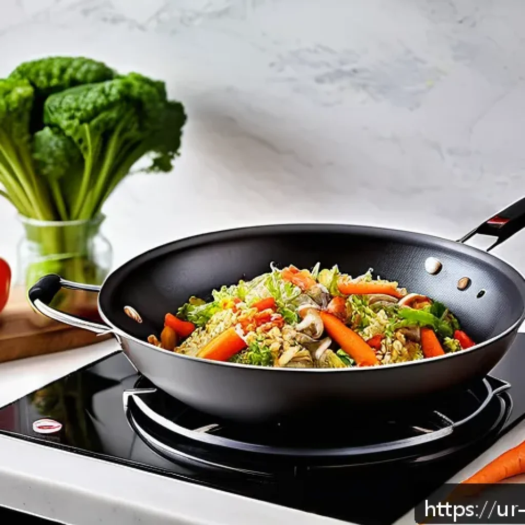 중국 음식 조리기구 - A modern Chinese kitchen scene focused on essential cooking tools for Chinese cuisine preparation, f...