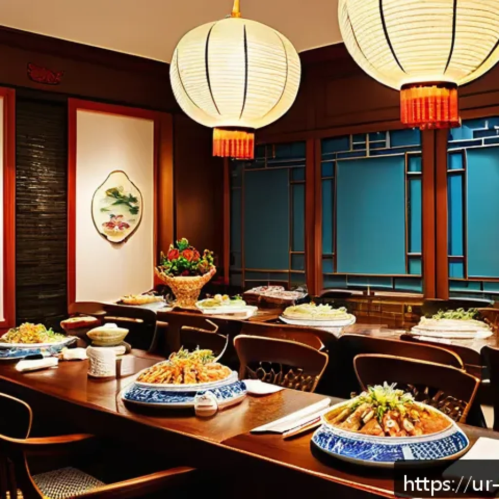 중국 음식 문화 - A vibrant Cantonese dining scene in a traditional Guangdong restaurant, featuring a beautifully arra...